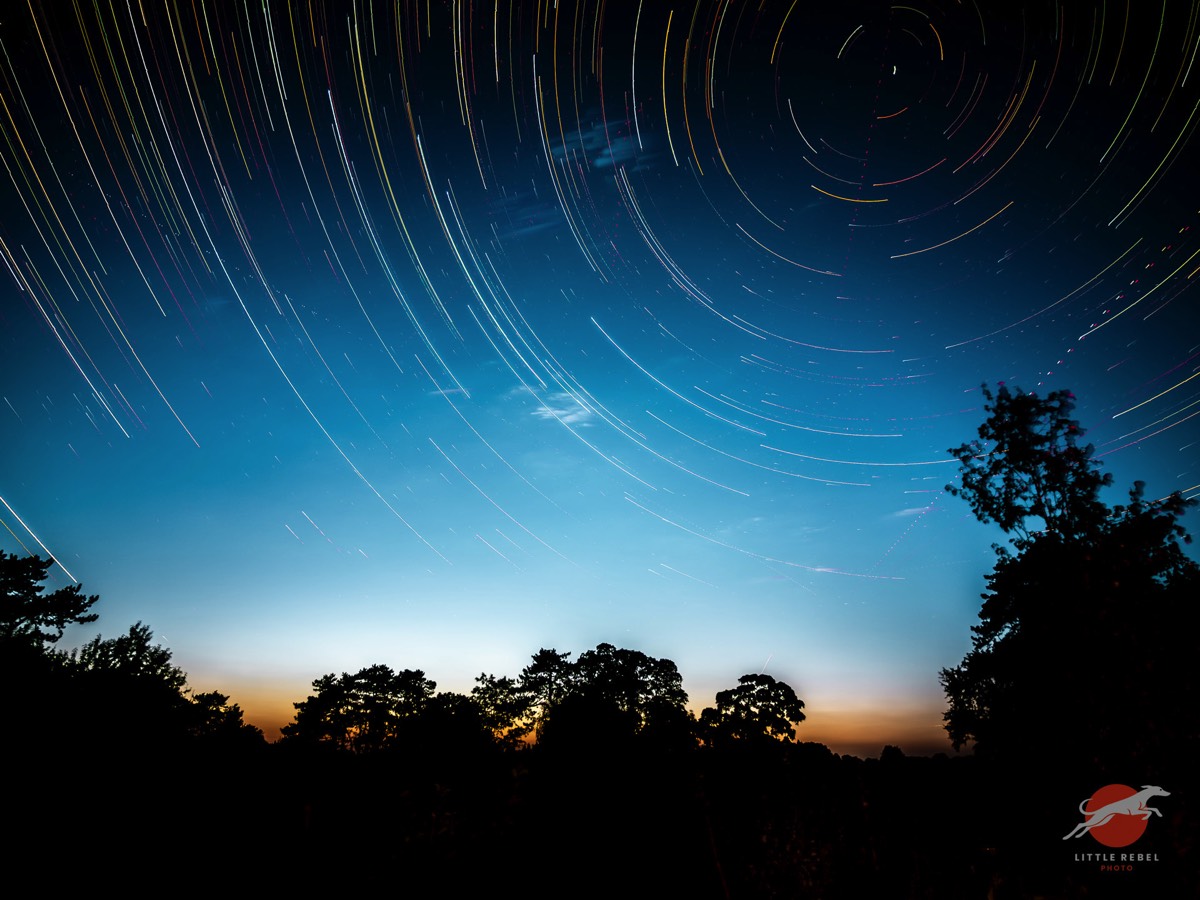 Star trails over the countryside near Wallingford, Oxfordshire, photographed by Little Rebel